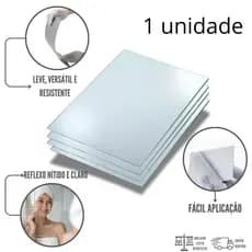 1 Uni - Espelho 30x30cm Adesivo Auto Colante Acrílico Boa Nitidez Decorativo- Quadrado