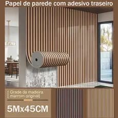 Papel de Parede Madeira 3D 5 METROS X 45CM Auto Adesivo Colante Decoração do quarto
