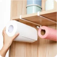 Kit 2 Suporte Para Porta Rolo De Papel Toalha Prateleira Multifuncional Branco / Prteo