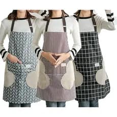 KIT 2 Avental de Cozinha Anti-Gordura Impermeável com Bolso e Pano Limpa Mão, Alça Ajustável Doméstico