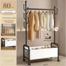 Cabideiro Moderno – Organizador de Roupas Reforçado com Rodízios 360°