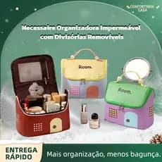 Necessaire Fofa Estilo Casa Grande Capacidade Organizadora de Maquiagem e Viagem