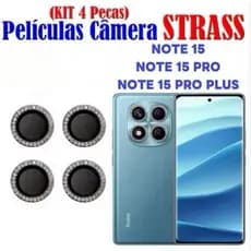 Kit (4 Pcs) Película Lente Câmera Brilho brilhante Diamante Para Redmi Note15 Pro Note 15 Pro Plus 4g 5g