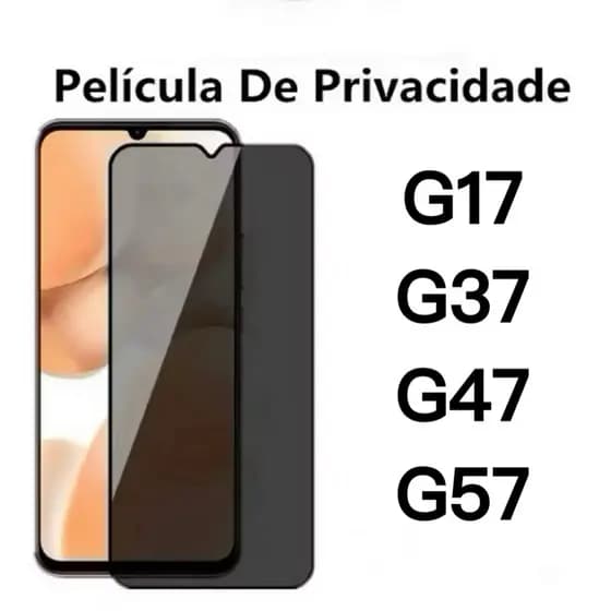 Película de vidro 3D Privacidade Anti Spy Para Motorola G17 G37 G47 G57 Power