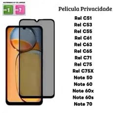 Película de vidro 3D Privacidade Anti Spy Para Realme C51 C53 C55 C61 C63 C65 C67 C71 C73 C75 C75X C85 Note 50 60 70