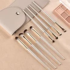Pincéis Corretivos Cônicos Eyeshadow Eyeliner De Maquiagem Eyebrow Contour Blending Detalhe Da Mistura Cabelos Macios Fine Eye Beauty Tool Ângulo Oblíquo Ultra Fino Para Sobrancelhas De Cabeça Plana