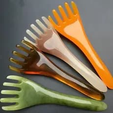 Massageador Corporal Cabeça Scalp Scraping Board Resina Massagem Pente Cinco Garras Massagem Meridiana Cabeça Scraping Stick Prensa do couro cabeludo Artefato Beleza Ferramentas de Cuidados Resina Cabeça Massagem Pente Massageador