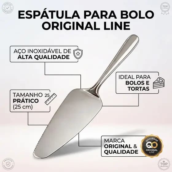 Espátula Pá Para Servir Cortar Bolo Em Aço Inoxidável