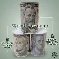 Cofre de Metal Tipo Lata Guardar Dinheiro Moedas Estampa Criativa