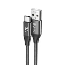 Cabo de Carregamento Dados 1Hora Usb 2.0 A/C 3A 2M Preto
