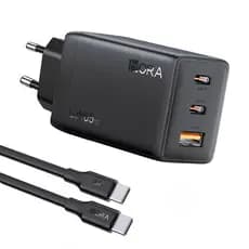 Carregador Usb 1Hora 65W + Cabo Usb C 2 Metros Preto