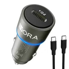 Carregador Veicular Carro 1Hora 3A+Cabo Usb TipoC Carbon