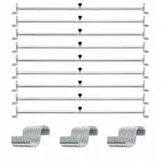 Kit 10 Suportes De Freezer Horizontal +36 Ganchos Resistente Suporte Tendal + Gancho S1c Para Carnes