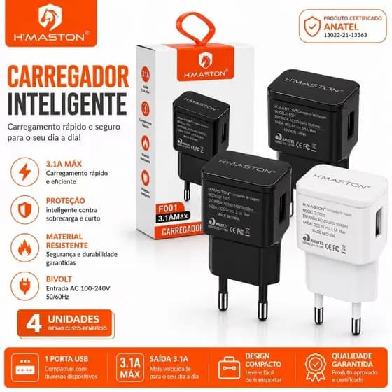 Fonte Carregador Tomada Plug Adaptador Fonte 3.1A MAX Mini Carregador Original Portátil Usb