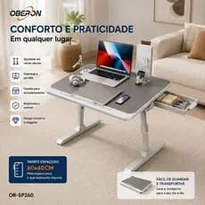 Mesa Suporte De Notebook Portatil DOBRÁVEL Ajustável com Gaveta Apoio Livro Portátil OR-SP260