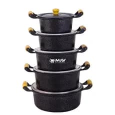 Jogo 5 Panelas Grandes Kit TAM 20, 22, 24, 26 e 28CM Alumínio Batido Grosso Panela Rústica