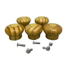 Puxador Pomel de Madeira para Tampa de Panela com Parafuso Acabamento Premium Kits 5, 10 ou 15 UND
