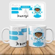 Caneca de Ceramica 325ml Orixa Iemanja baby branca personalizada Xicara e copo yemoja