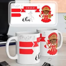 Caneca de Ceramica 325ml Orixa Oba baby branca personalizada Xicara e copo