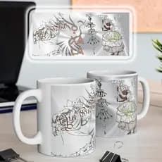 Caneca de Ceramica 325ml Orixa Oxala branca personalizada Xicara e copo