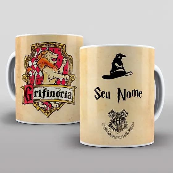 Caneca do Harry Potter nome de Ceramica 325ml branca personalizada Xicara