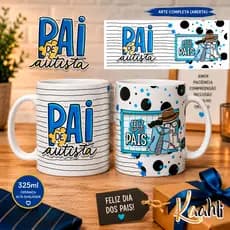 Caneca Dia dos Pais  Xicara Pai de Autista especial presente perfeito para o heroi papai paizão