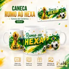 Caneca do Brasil Orgulho de ser brasileiro rumo ao hexa copa do mundo torcida nação