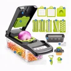 Cortador de Legumes 16 em 1 Cortador Ralador Picador Multifuncional Cozinha com Lâminas Inox