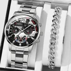 relógio masculino / kit relógio + pulseira masculina / acessórios masculinos / relógio com pulseira moderna / kit relógios modernos /  relógio para eventos chik / relógio premium