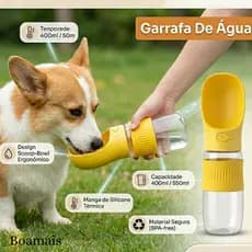 Garrafa de Água Portátil e Dobrável para Pets - Ideal para Caminhadas com Cachorros e Gatos