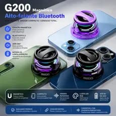 Caixa de Som Bluetooth Magnética Sem Fio G200, Mini Caixa de Som Portátil Multifuncional para Celular