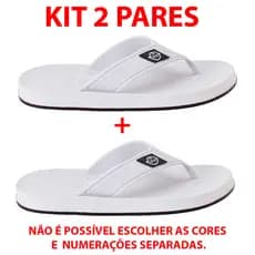 Kit 2 Chinelo Masculino Barato - Chinela Masculina Chinelo Masculino Antiderrapante Branco
