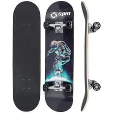Skate Montado Semi Profissional Spin Shape Marfim Rolamento Abec 9 Resistente Skateboarding