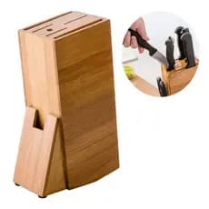 Cepo Universal Em Bambu Suporte Organizador Para Guardar Facas Tesouras