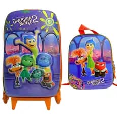 Mochila Roda Tripla 3D + Lancheira Disney Divertidamente 2 DIPLOMATA Roxo