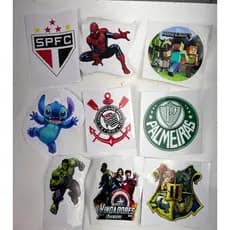 Adesivo Vinil transparente Personagens - Corinthians, Palmeiras, Stitch, Minecraft - 1 unidade