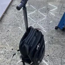 Mochila Rodinha Couro Executiva Noteebok Reforçada Trabalho Viagem escola com 4 rodinhas