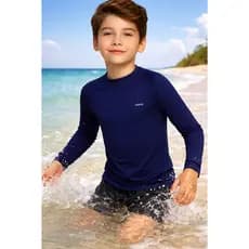 Camiseta Infantil Juvenil UV50+ Manga Longa Praia Piscina Selene