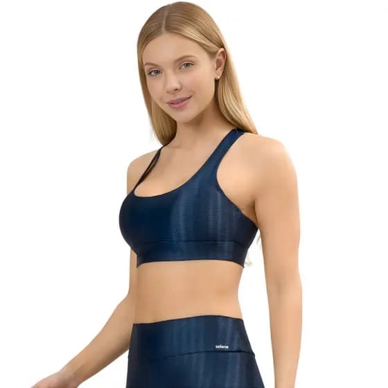 Top 3d Com Bojo Removível Nadador Selene Academia Treino