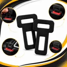 Kit Fivela Lingueta Clip Cinto de Segurança Anti Alarme Sonoro Universal Carro