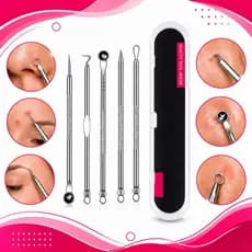 Extrator de espinhas de aço inoxidável, agulha dupla para cravos