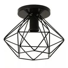 KIt 4  Plafon Luminaria Lustre De Teto Diamante Aramado Preto