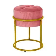 Puff Banqueta de Ferro com Argola , Banquinho - Decoração para Quarto, Sala, Penteadeira e Ambientes Modernos