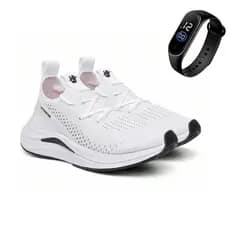 Tênis Feminino Para Academia Corrida Caminhada + Relógio De Pulso Digital