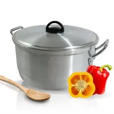 Panela Caçarola para Feijoada Grande 30 cm de Alumínio 9,5 Litros Alumínios Portela
