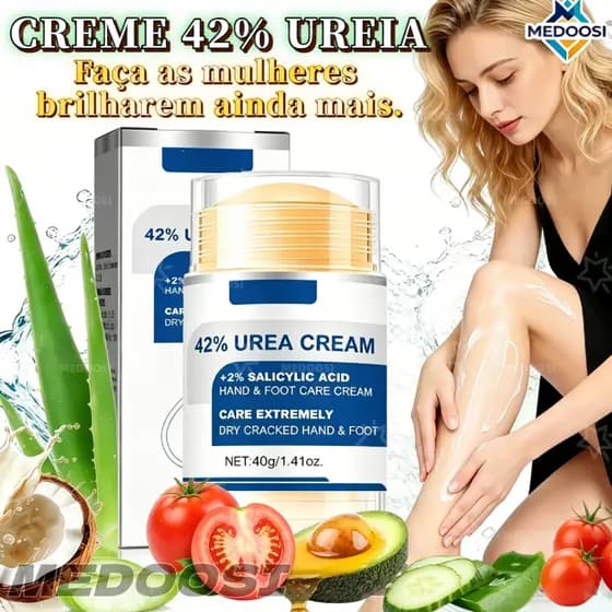 ​​40g Creme para Pés Ultra-Hidratante Rachados 42% Ureia + Aloe Vera -  Reparo Intenso Contra Fissuras e Ressecamento​​