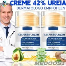 ​​40g Creme para Pés Rachados 42% Ureia + Aloe Vera - Ultra-Hidratante Reparo Intenso Contra Fissuras e Ressecamento​​