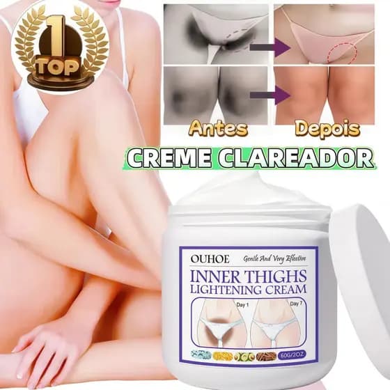Creme Clareador Corporal 60g-Clareamento Rápido para Axilas, Coxas, Joelhos e Áreas Íntimas | Seguro para Pele Sensível​