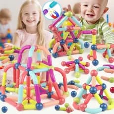 42pcs jogos Magnéticos Blocos De Montar Bastões Montessori Brinquedo Construção ímã Bolas E Varas para Infantil /Criança