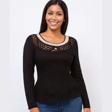 Blusa Feminina Elegância / Blusa Feminina Perolada